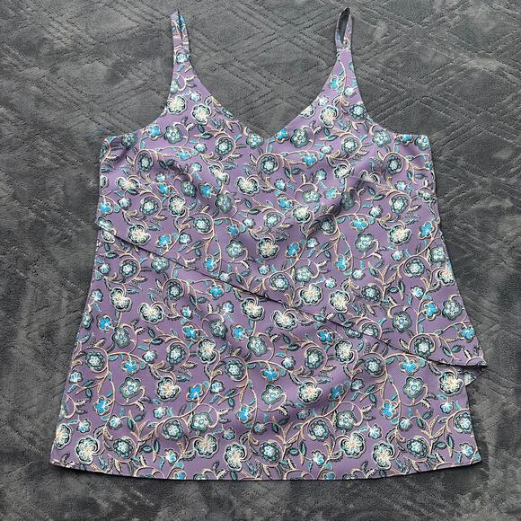 CAbi #3453 Floral Print Scrollwork Cami Top Sz Small Purple Dainty Whimsy Girly - Picture 4 of 14